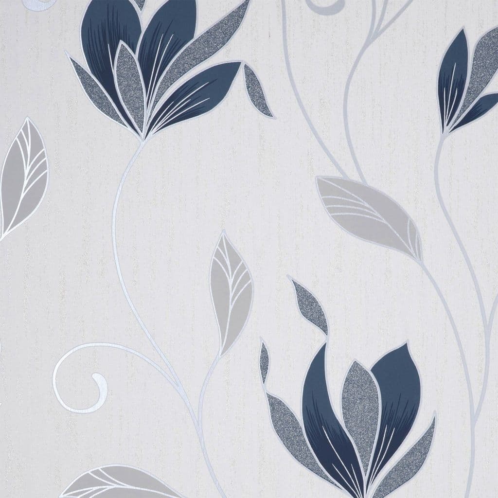 Crown Synergy Floral Navy Trail M1716 Wallpaper